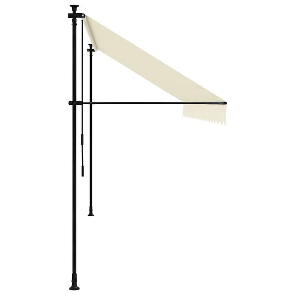 vidaXL Toldo retr&aacute;ctil de tela y acero crema 400x150 cm