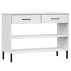 vidaXL Armario consola patas de metal madera maciza pino blanco OSLO