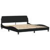 vidaXL Estructura de cama sin colch&oacute;n tela negro 180x200 cm