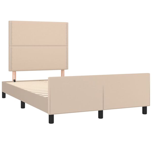 vidaXL Estructura cama sin colch&oacute;n cuero sint&eacute;tico capuchino 120x190cm