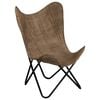 vidaXL Silla Butterfly mariposa de lona gris topo