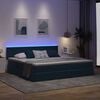 vidaXL Cama con almacenamiento y LED con LED Azul Oscuro 200 x 200 cm