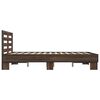 vidaXL Estructura cama madera ingenier&iacute;a metal marr&oacute;n roble 140x200 cm