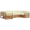 vidaXL Conjunto de sof&aacute;s de exterior 6 uds. Natural y Crema