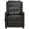 vidaXL Sillón elevable de masaje de cuero artificial negro brillo