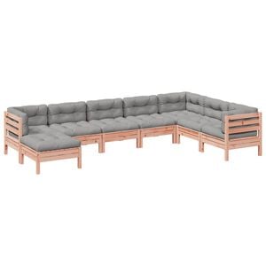 vidaXL Set de sof&aacute;s jard&iacute;n 8 pzas con cojines madera de abeto Douglas