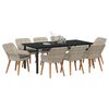 vidaXL Conjunto de Comedor de Jard&iacute;n 9 pcs Gris Claro rat&aacute;n sint&eacute;tico