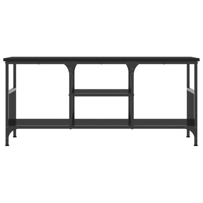 vidaXL Mueble de TV hierro y madera contrachapada negro 100x35x45 cm