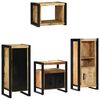 vidaXL Juego de muebles de ba&ntilde;o 4 uds. Marr&oacute;n y Negro