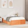 vidaXL Estructura de cama sin colch&oacute;n madera maciza marr&oacute;n 135x190 cm
