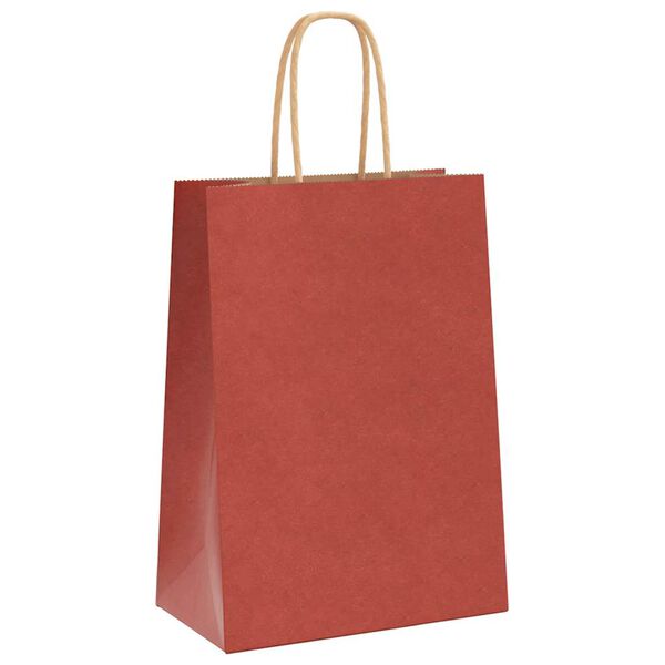vidaXL Bolsas de papel con asas 250 uds rojo 15x8x21 cm
