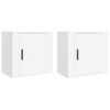 vidaXL Mesitas de noche de pared 2 uds blanco 50x30x47 cm