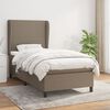 vidaXL Cama box spring con colch&oacute;n tela gris taupe 80x200 cm