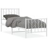 vidaXL Estructura cama sin colchón con estribo metal blanco 75x190 cm