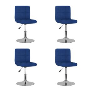 vidaXL Sillas de comedor giratorias 4 unidades tela azul