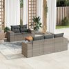 vidaXL Set de muebles de jardín 6 pzas y cojines ratán sintético gris