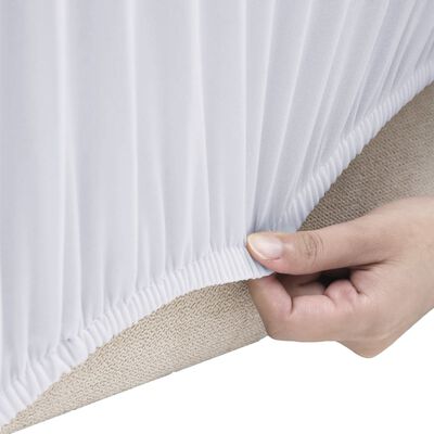 vidaXL Funda elástica para sofá de 4 plazas poliéster jersey blanca