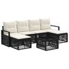 vidaXL Conjunto de sof&aacute;s de jard&iacute;n 7 pcs Negro rat&aacute;n sint&eacute;tico