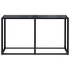 vidaXL Mesa consola vidrio templado negro 140x35x75,5cm