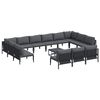 vidaXL Conjunto de sof&aacute;s de jard&iacute;n 14 uds. Negro Acero