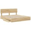 vidaXL Cama con almacenamiento con cabecera Roble Sonoma 180 x 200 cm