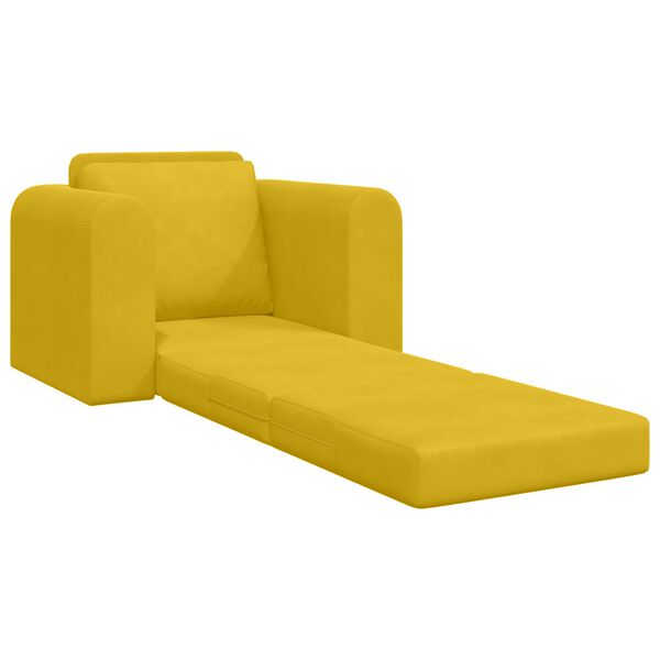 vidaXL Sof&aacute; cama Amarillo 98 x 71 x 83 cm Terciopelo