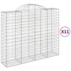 vidaXL Cestas gaviones 11 uds forma de arco hierro 200x50x160/180 cm