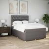 vidaXL Cama box spring con colch&oacute;n tela gris taupe 160x200 cm