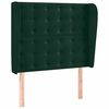 vidaXL Cabecero con orejas de terciopelo verde oscuro 83x23x118/128 cm