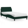 vidaXL Cama con colch&oacute;n Dover terciopelo verde oscuro 100x200 cm