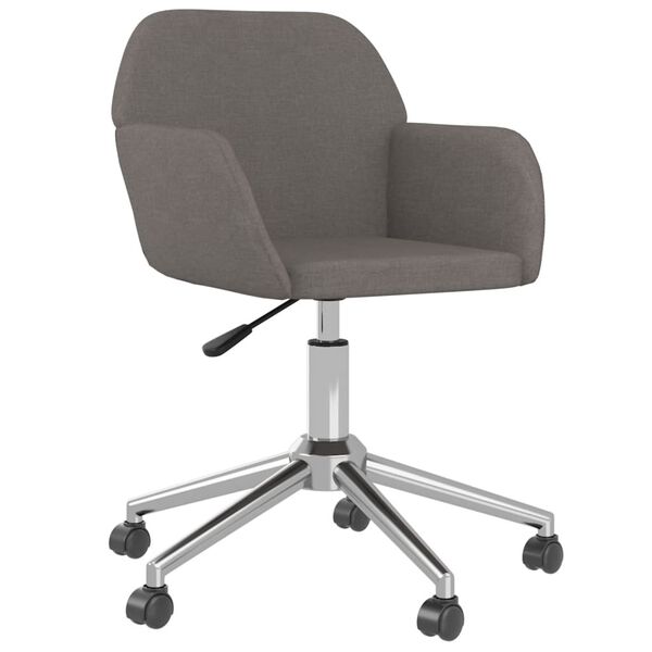 vidaXL Silla de oficina giratoria tela gris oscuro