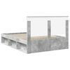 vidaXL Estructura de cama con cabecera Gris concreto 135 x 190 cm