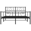 vidaXL Estructura cama sin colch&oacute;n con estribo metal negro 160x200 cm