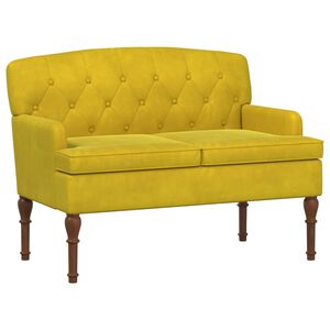 vidaXL Sof&aacute; amoroso con botones acolchados Amarillo Claro Terciopelo