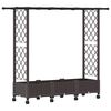 vidaXL Cama elevada con trellis y techo Marr&oacute;n 164 x 40 x 127 cm PP