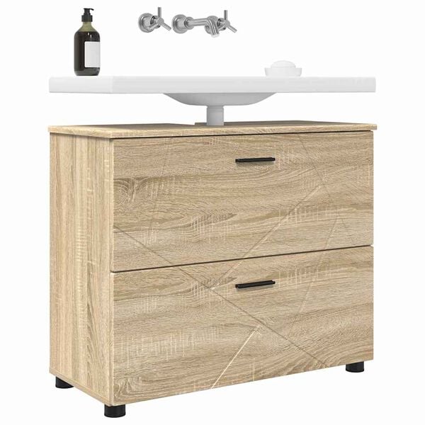 vidaXL Gabinete de Ba&ntilde;o con caj&oacute;n Roble Sonoma 76,5 x 35 x 64 cm