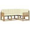 vidaXL Conjunto de sof&aacute;s de exterior 4 uds. Blanco y Crema