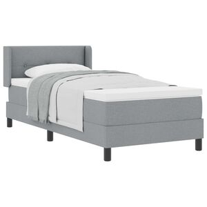 vidaXL Cama tipo Box Spring Gris Claro 200 x 90 cm Poli&eacute;ster