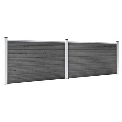 vidaXL Set de paneles de valla WPC negro 353x105 cm
