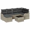 vidaXL Conjunto de sof&aacute; de jard&iacute;n 7 uds. Gris Claro rat&aacute;n sint&eacute;tico