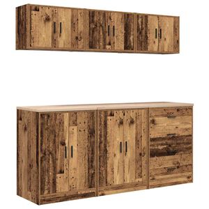 vidaXL Armarios 6 uds para garaje madera ingeniería antigua madera