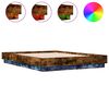 vidaXL Estructura de cama con luces LED roble ahumado 140x190 cm
