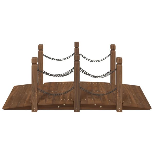 vidaXL Puente de jardín con cadenas madera maciza abeto 150x67x56cm