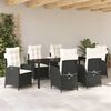 vidaXL Conjunto de Comedor de Jard&iacute;n 7 pcs Negro rat&aacute;n sint&eacute;tico