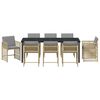 vidaXL Conjunto de Comedor de Jard&iacute;n 9 pcs Beige rat&aacute;n sint&eacute;tico