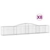 vidaXL Cestas de gaviones 8 uds forma de arco hierro 400x50x60/80 cm