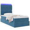 vidaXL Cama con almacenamiento y LED con LED Azul Oscuro 90 x 190 cm