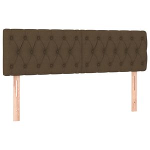 vidaXL Cabeceros tela marr&oacute;n oscuro 160x7x78/88 cm