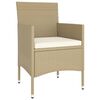 vidaXL Set comedor jardín 5 pzas ratán sintético vidrio templado beige