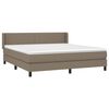 vidaXL Cama box spring con colch&oacute;n tela gris taupe 160x200 cm